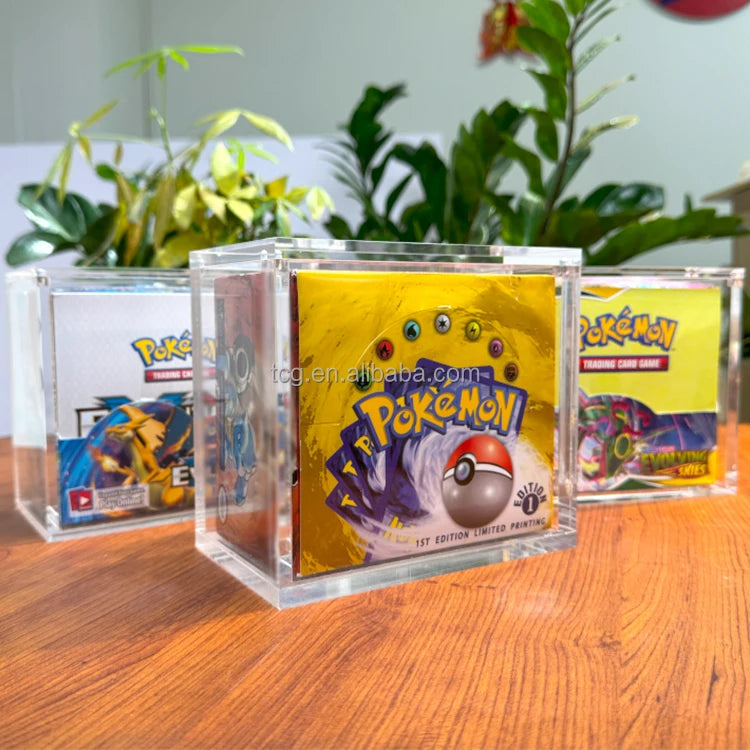 Pokémon Booster Box Acrylic Display Case – Fits Lost Origin, 1st Edition & TCG Booster Boxes – Protective Collector Case
