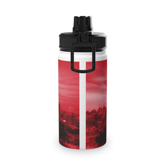 Sporty Stainless Steel Water Bottle, Hydration Container, Fitness Gear, Outdoor Enthusiast Accessory, Eco-Friendly Drinkware